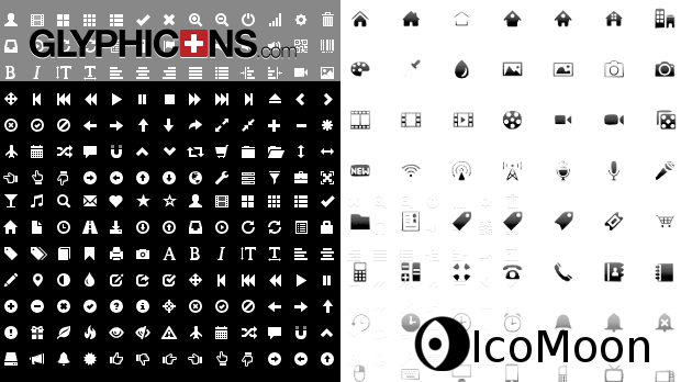 GlyphIcons y IconMon, dos de las fuentes de iconos más utilizadas para web.